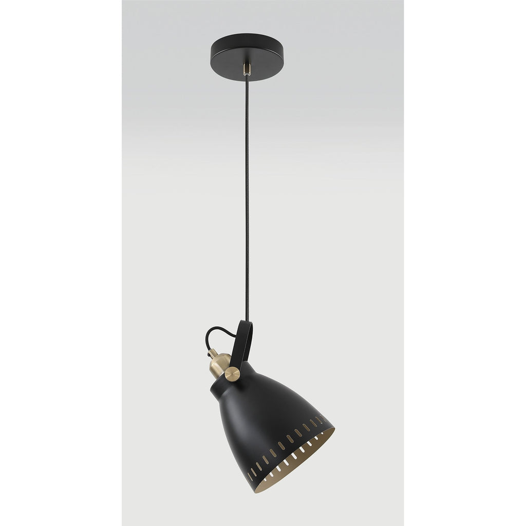 NL77269 Bojam Small Pendant 1 Light Matt Black/Antique Brass/Khaki