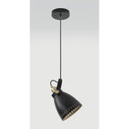 NL77269 Bojam Small Pendant 1 Light Matt Black/Antique Brass/Khaki