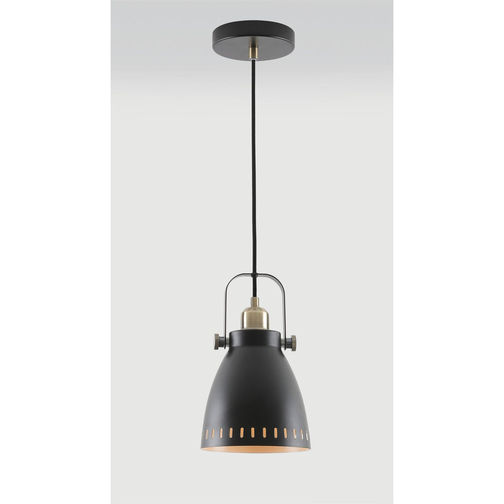 NL77269 Bojam Small Pendant 1 Light Matt Black/Antique Brass/Khaki