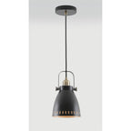 NL77269 Bojam Small Pendant 1 Light Matt Black/Antique Brass/Khaki