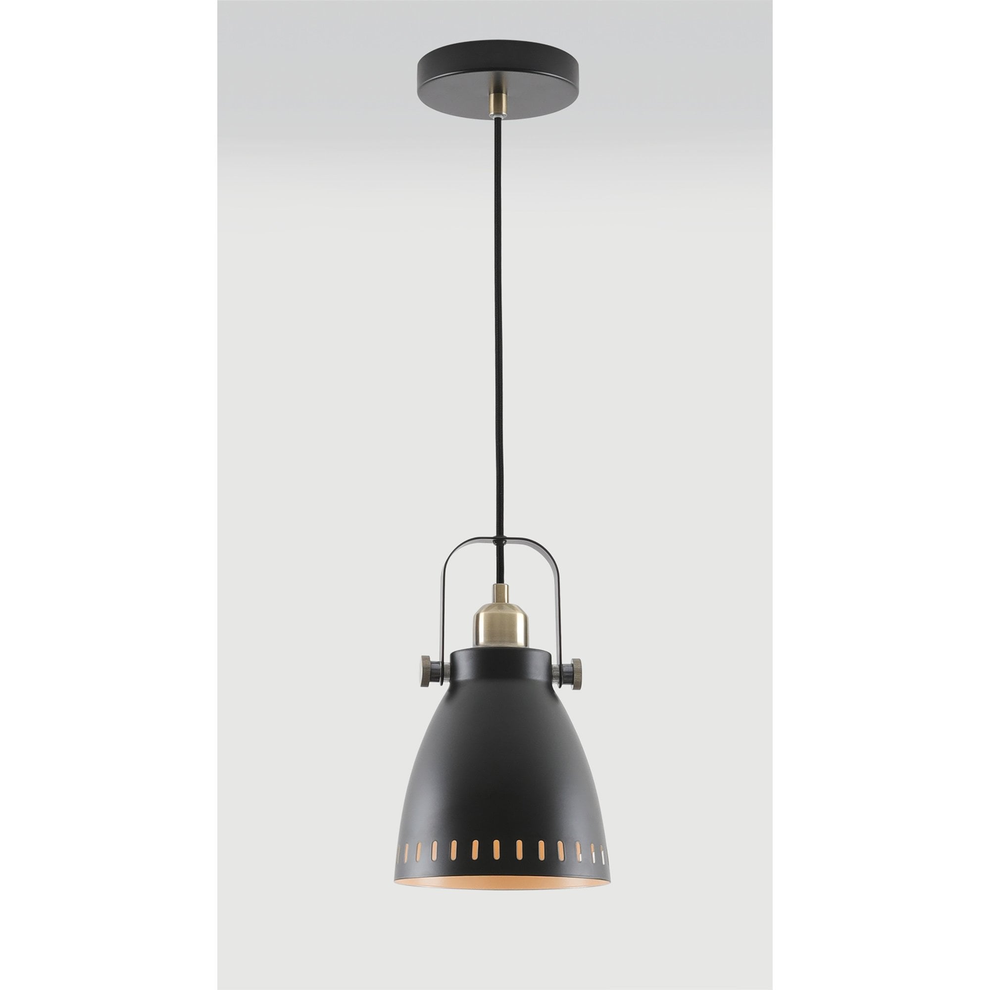 NL77269 Bojam Small Pendant 1 Light Matt Black/Antique Brass/Khaki