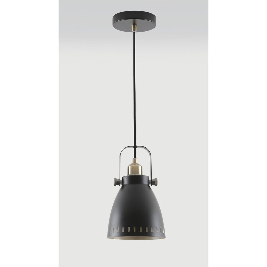 NL77269 Bojam Small Pendant 1 Light Matt Black/Antique Brass/Khaki
