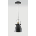 NL77269 Bojam Small Pendant 1 Light Matt Black/Antique Brass/Khaki