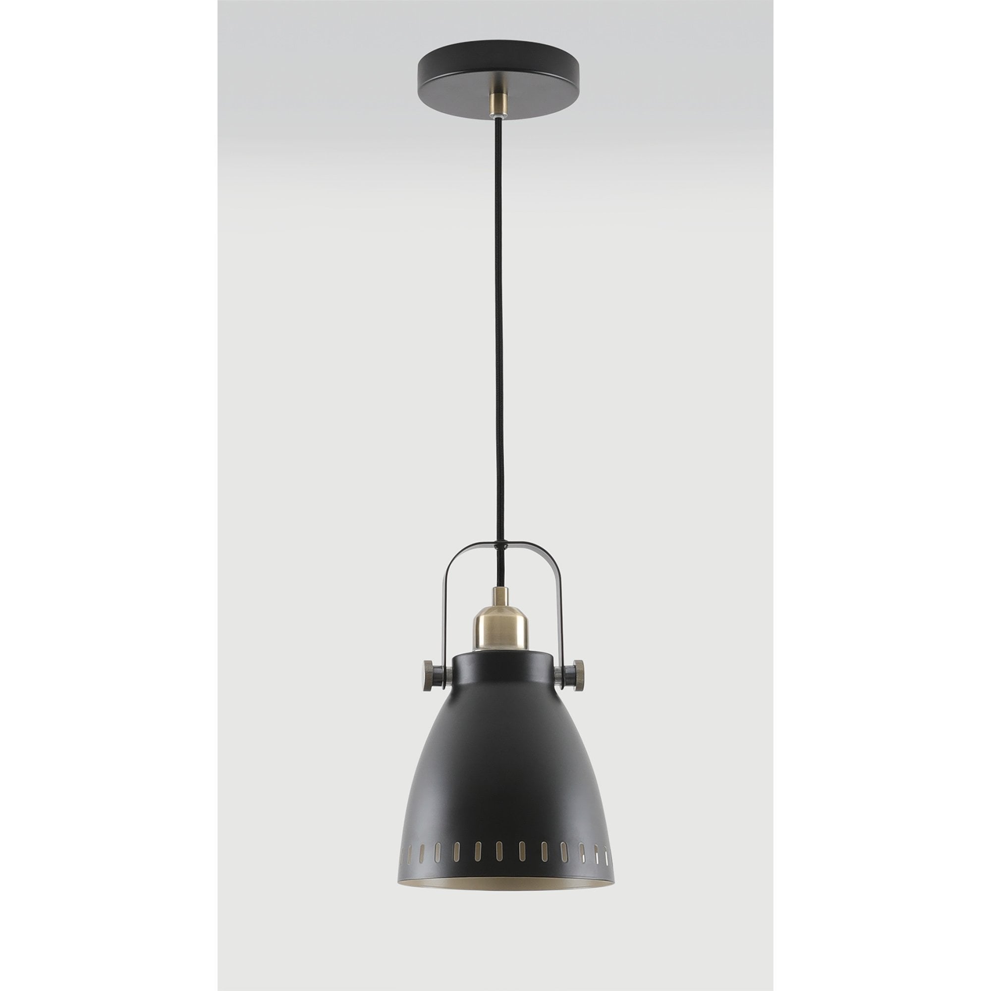 NL77269 Bojam Small Pendant 1 Light Matt Black/Antique Brass/Khaki
