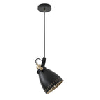 NL77279 Bojam Medium Pendant 1 Light Matt Black/Antique Brass/Khaki