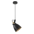 NL77279 Bojam Medium Pendant 1 Light Matt Black/Antique Brass/Khaki