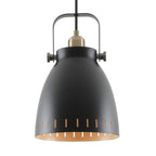 NL77279 Bojam Medium Pendant 1 Light Matt Black/Antique Brass/Khaki