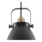 NL77279 Bojam Medium Pendant 1 Light Matt Black/Antique Brass/Khaki