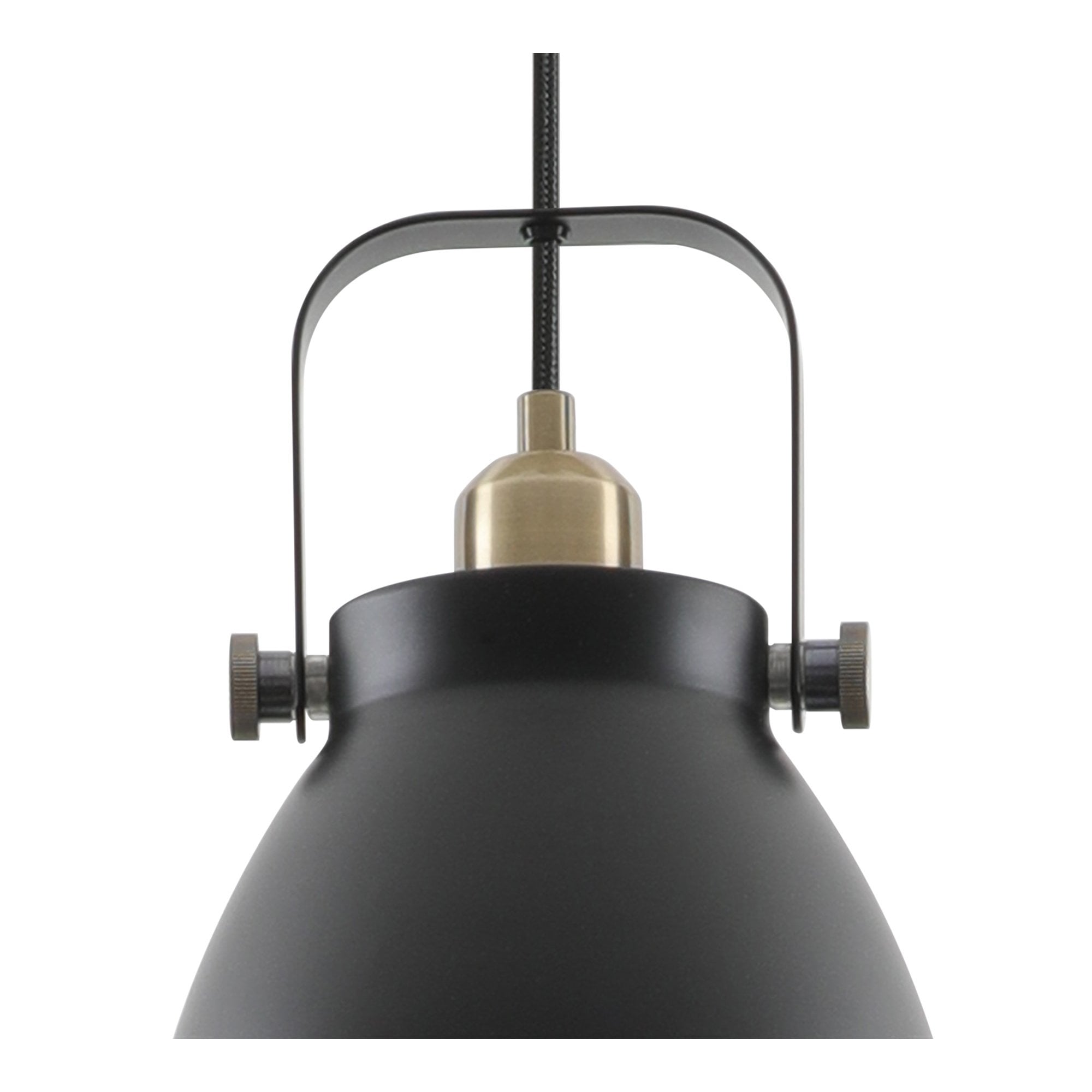 NL77279 Bojam Medium Pendant 1 Light Matt Black/Antique Brass/Khaki