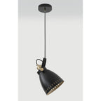 NL77279 Bojam Medium Pendant 1 Light Matt Black/Antique Brass/Khaki