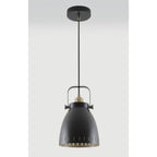 NL77279 Bojam Medium Pendant 1 Light Matt Black/Antique Brass/Khaki