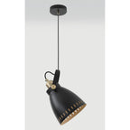 NL77289 Bojam Large Pendant 1 Light Matt Black/Antique Brass/Khaki