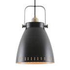 NL77289 Bojam Large Pendant 1 Light Matt Black/Antique Brass/Khaki