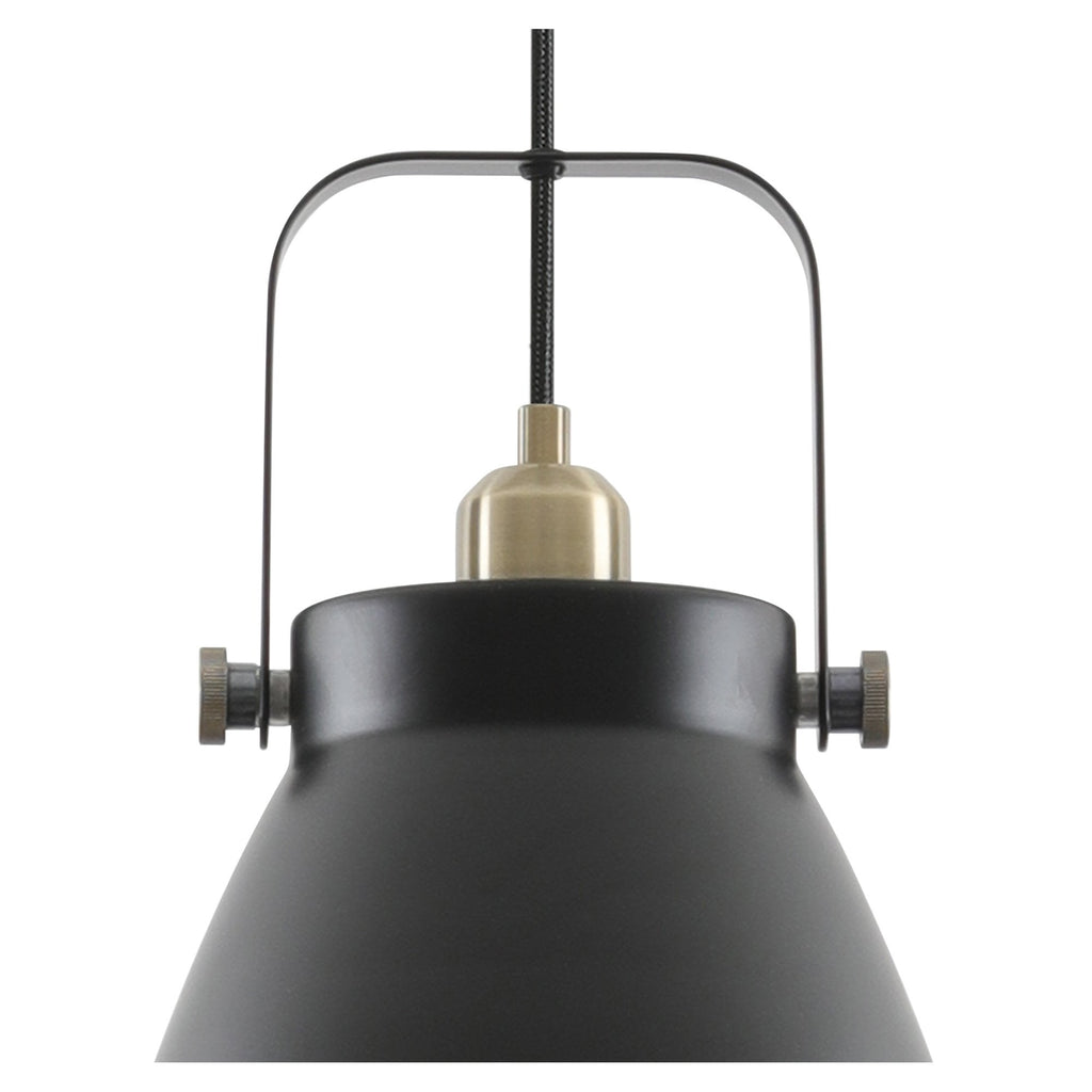 NL77289 Bojam Large Pendant 1 Light Matt Black/Antique Brass/Khaki