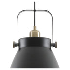 NL77289 Bojam Large Pendant 1 Light Matt Black/Antique Brass/Khaki