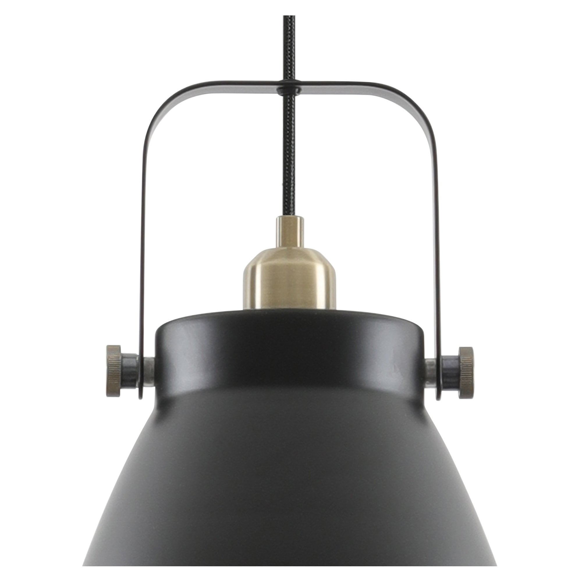 NL77289 Bojam Large Pendant 1 Light Matt Black/Antique Brass/Khaki