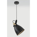 NL77289 Bojam Large Pendant 1 Light Matt Black/Antique Brass/Khaki