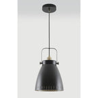 NL77289 Bojam Large Pendant 1 Light Matt Black/Antique Brass/Khaki