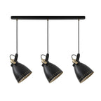 NL77299 Bojam Linear Pendant 3 Light Matt Black/Antique Brass/Khaki