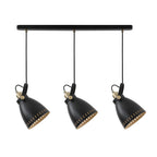 NL77299 Bojam Linear Pendant 3 Light Matt Black/Antique Brass/Khaki