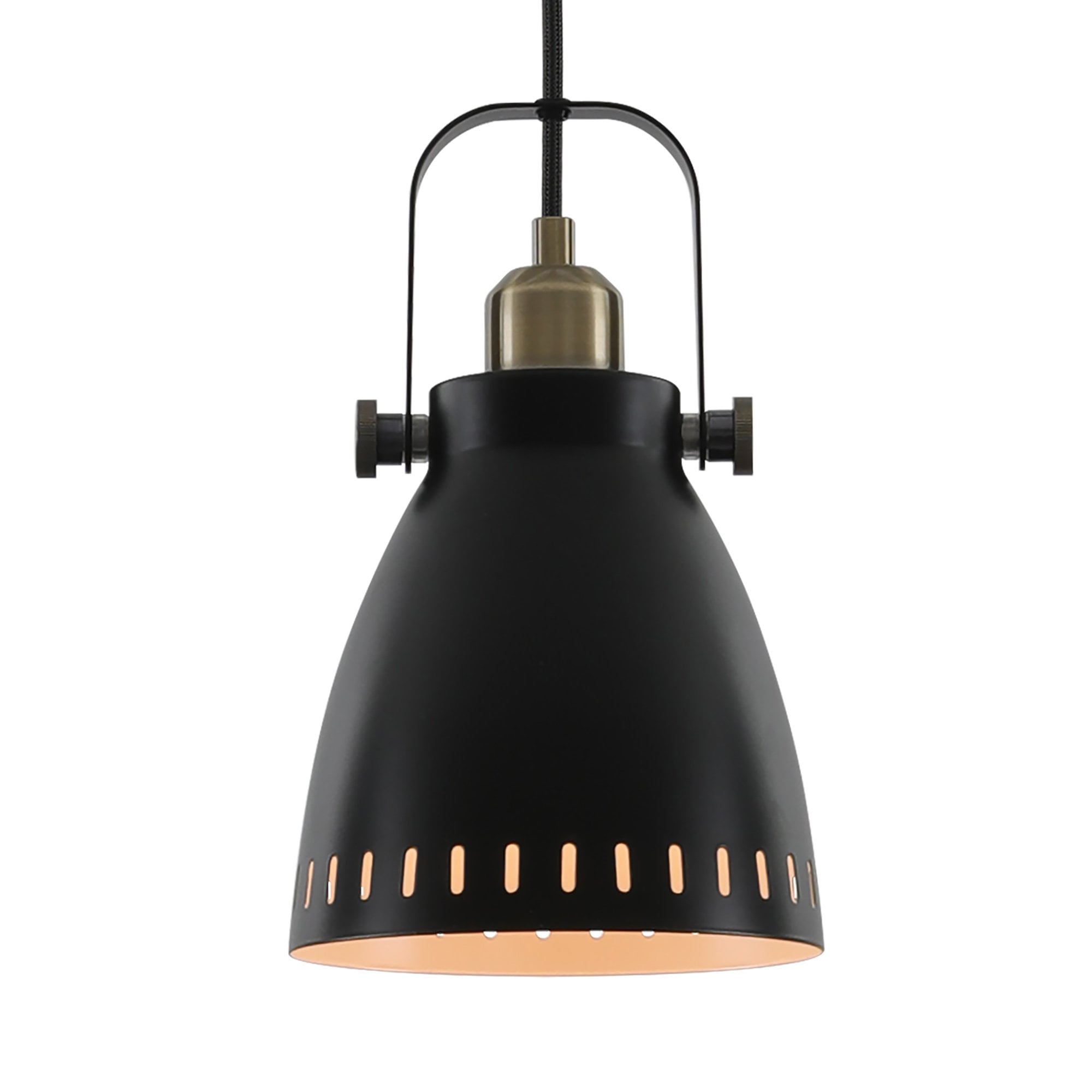 NL77299 Bojam Linear Pendant 3 Light Matt Black/Antique Brass/Khaki