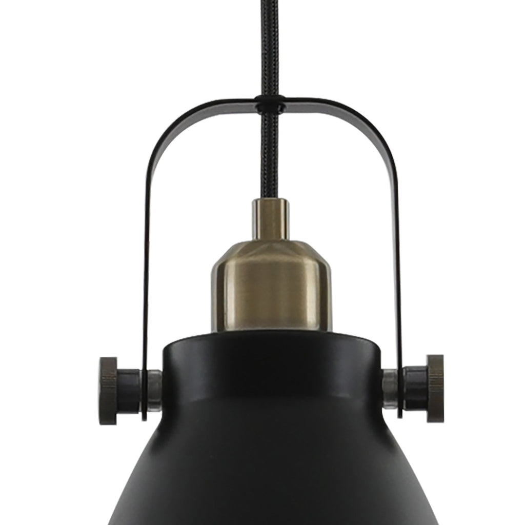 NL77299 Bojam Linear Pendant 3 Light Matt Black/Antique Brass/Khaki