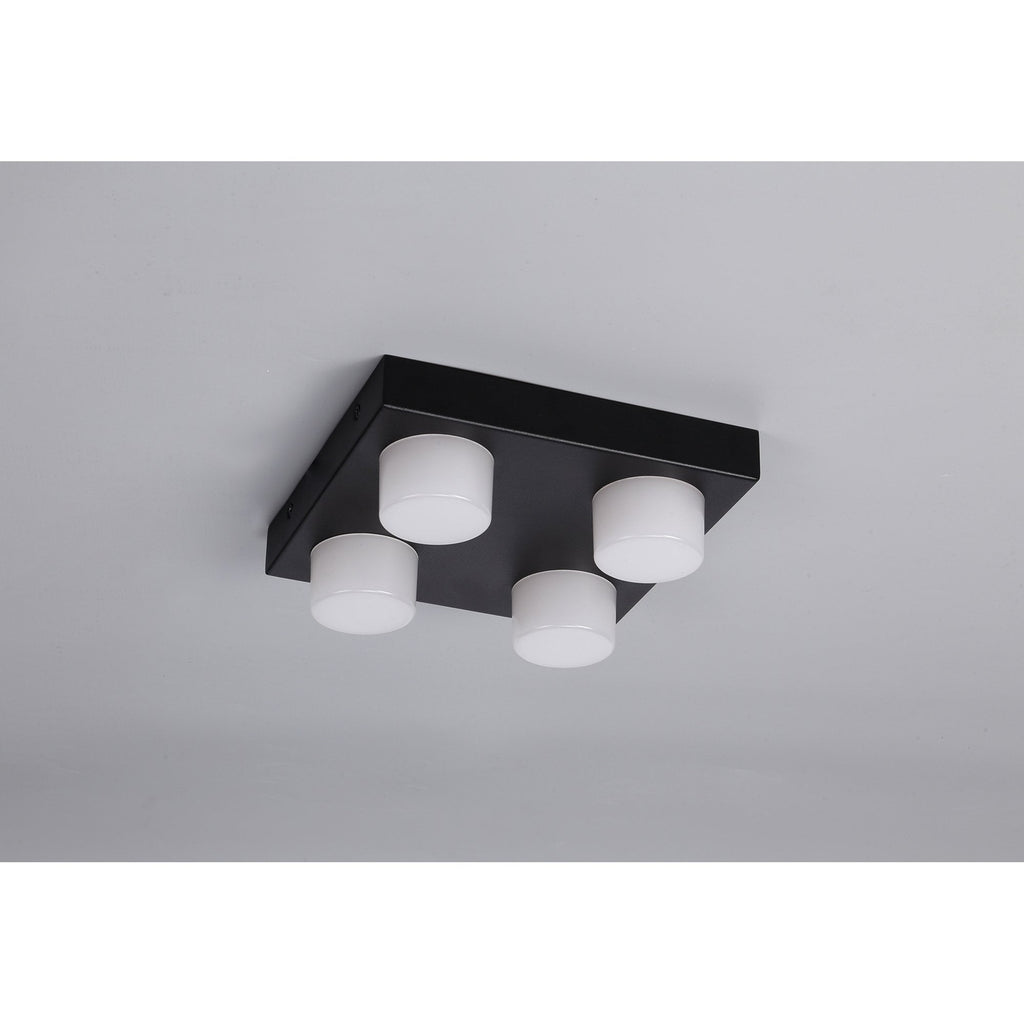 NL82189 Bovan Bathroom LED 4 Light Fixed Ceiling Sand Black