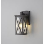 NL77829 Brena Outdoor Down Criss Cross Wall Lamp 1 Light Anthracite/Clear Glass