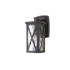 NL77829 Brena Outdoor Down Criss Cross Wall Lamp 1 Light Anthracite/Clear Glass
