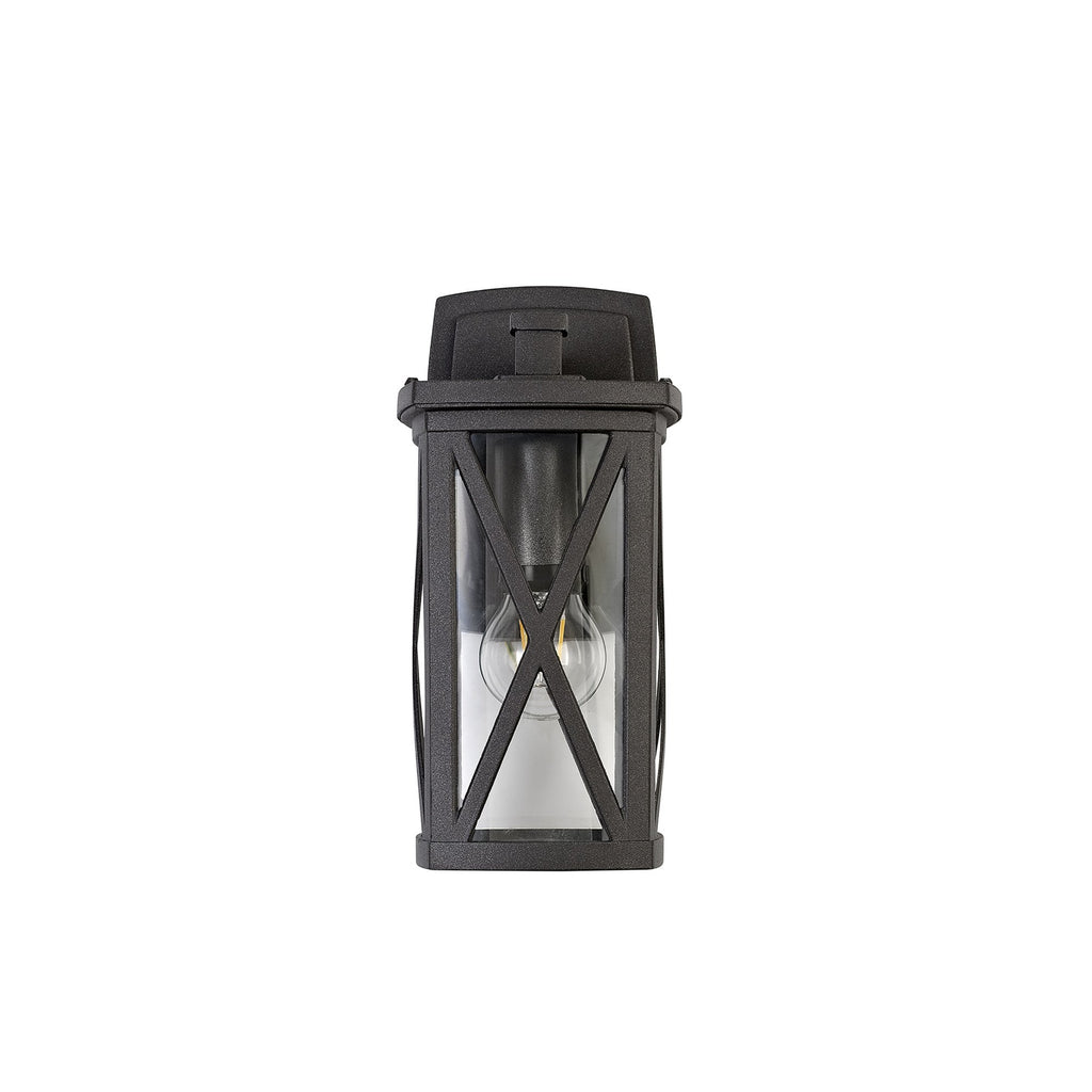 NL77829 Brena Outdoor Down Criss Cross Wall Lamp 1 Light Anthracite/Clear Glass