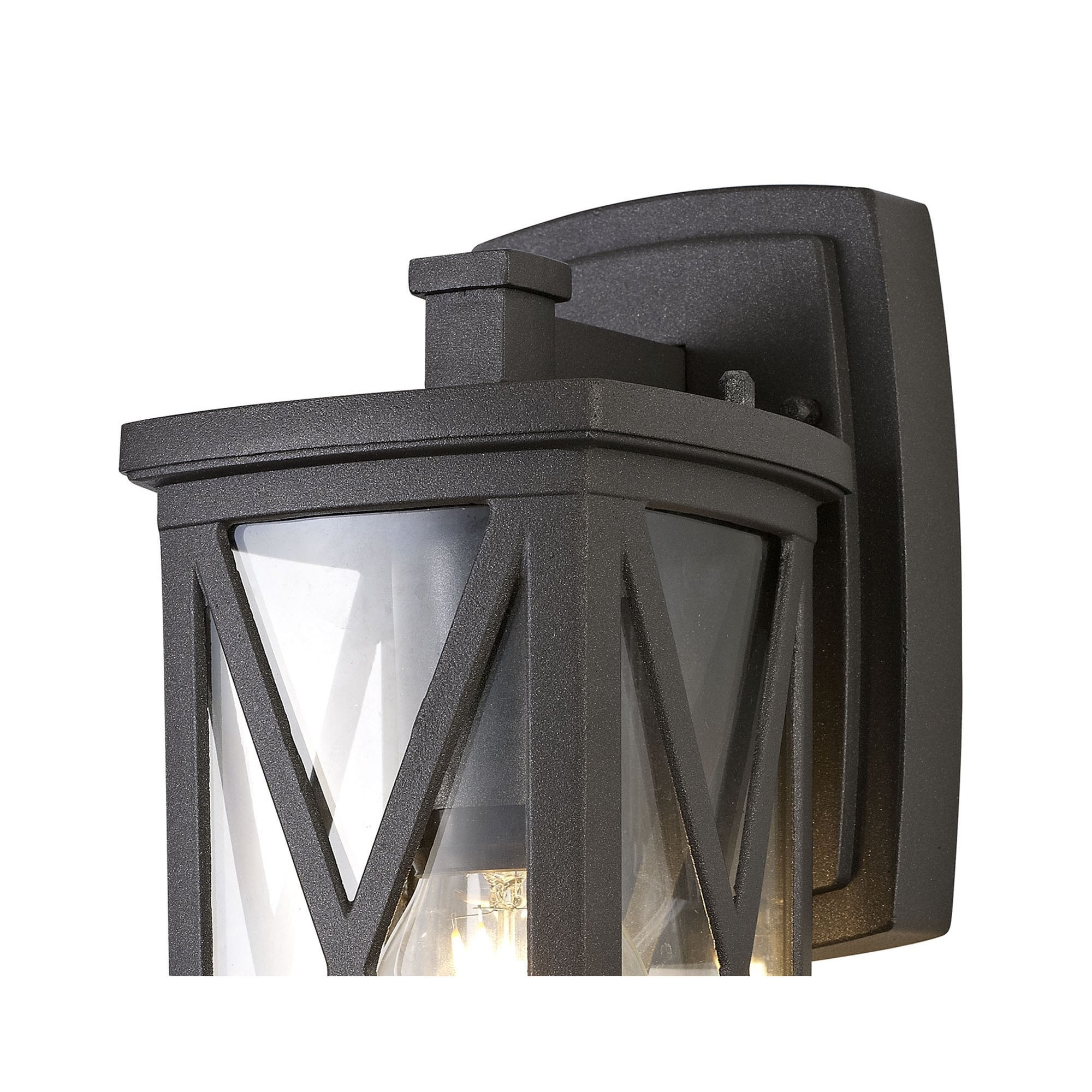 Brena Outdoor Down Criss Cross Wall  Lamp 1 Light Anthracite/Clear Glass
