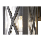 NL77829 Brena Outdoor Down Criss Cross Wall Lamp 1 Light Anthracite/Clear Glass