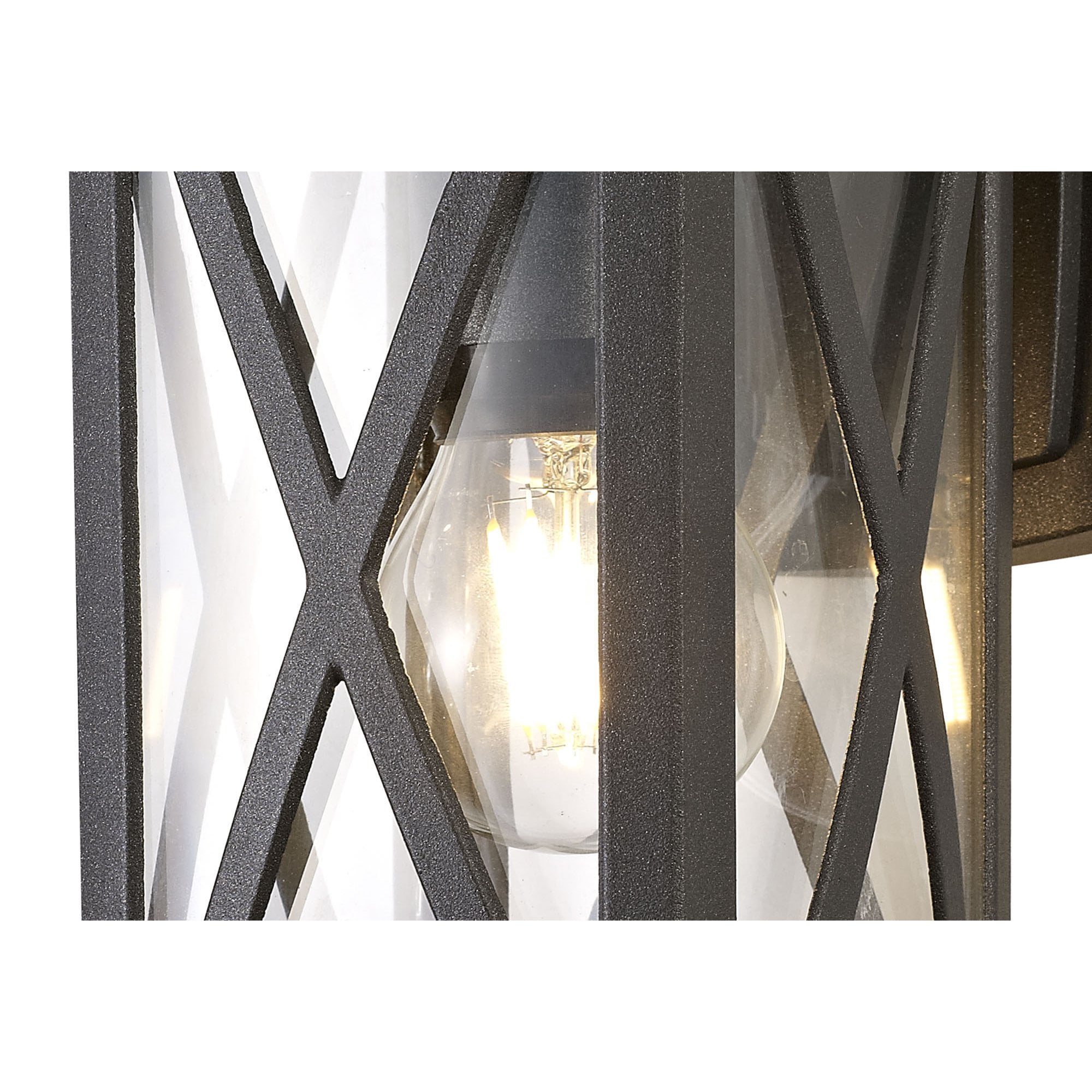 Brena Outdoor Down Criss Cross Wall  Lamp 1 Light Anthracite/Clear Glass