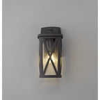NL77829 Brena Outdoor Down Criss Cross Wall Lamp 1 Light Anthracite/Clear Glass