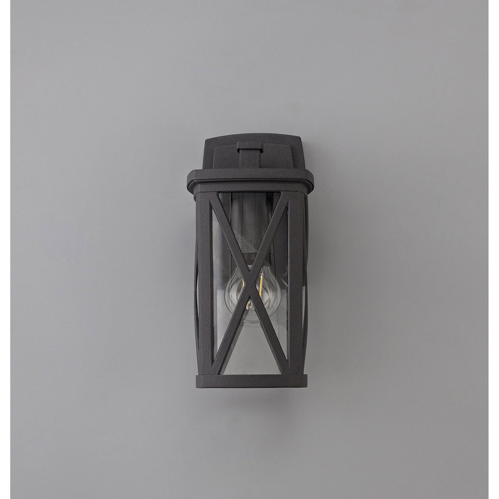 NL77829 Brena Outdoor Down Criss Cross Wall Lamp 1 Light Anthracite/Clear Glass