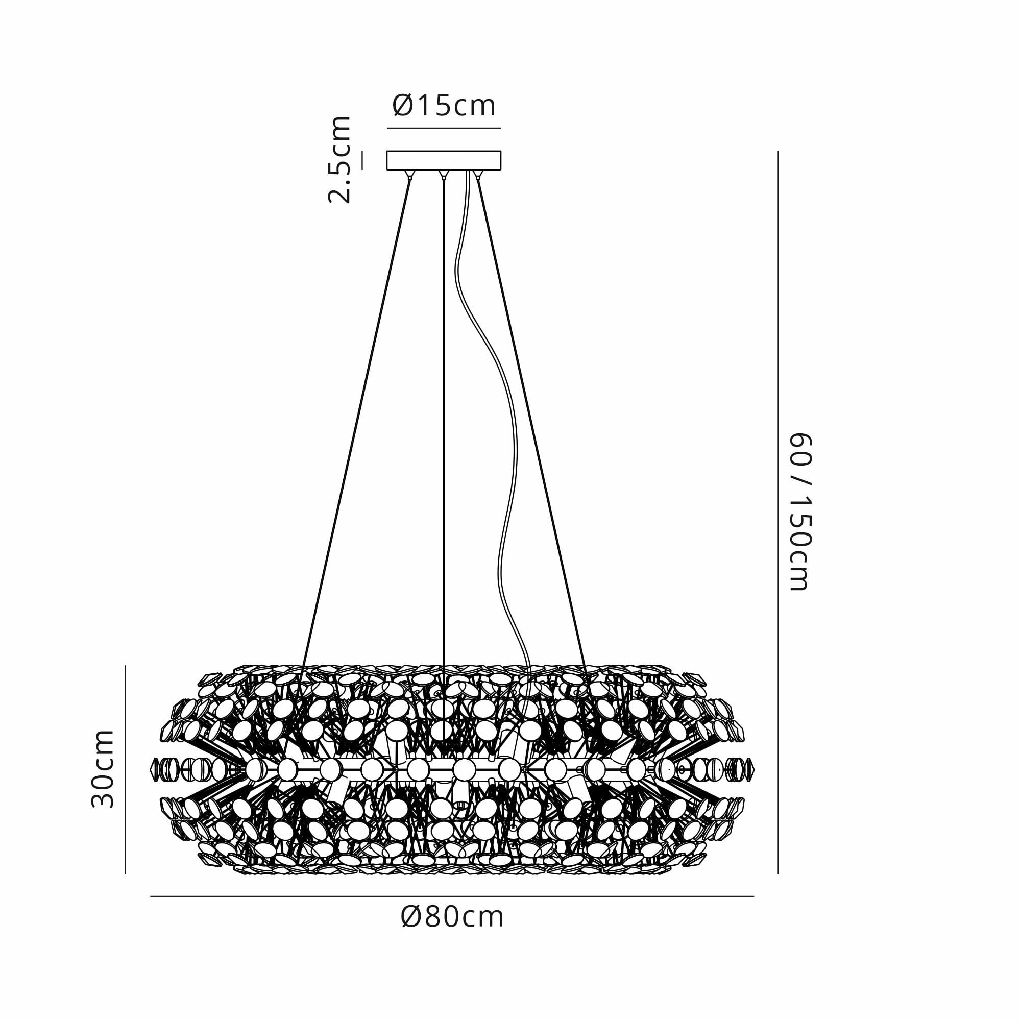 NL73959 Paris  Pendant 20 Light Polished Chrome/Crystal