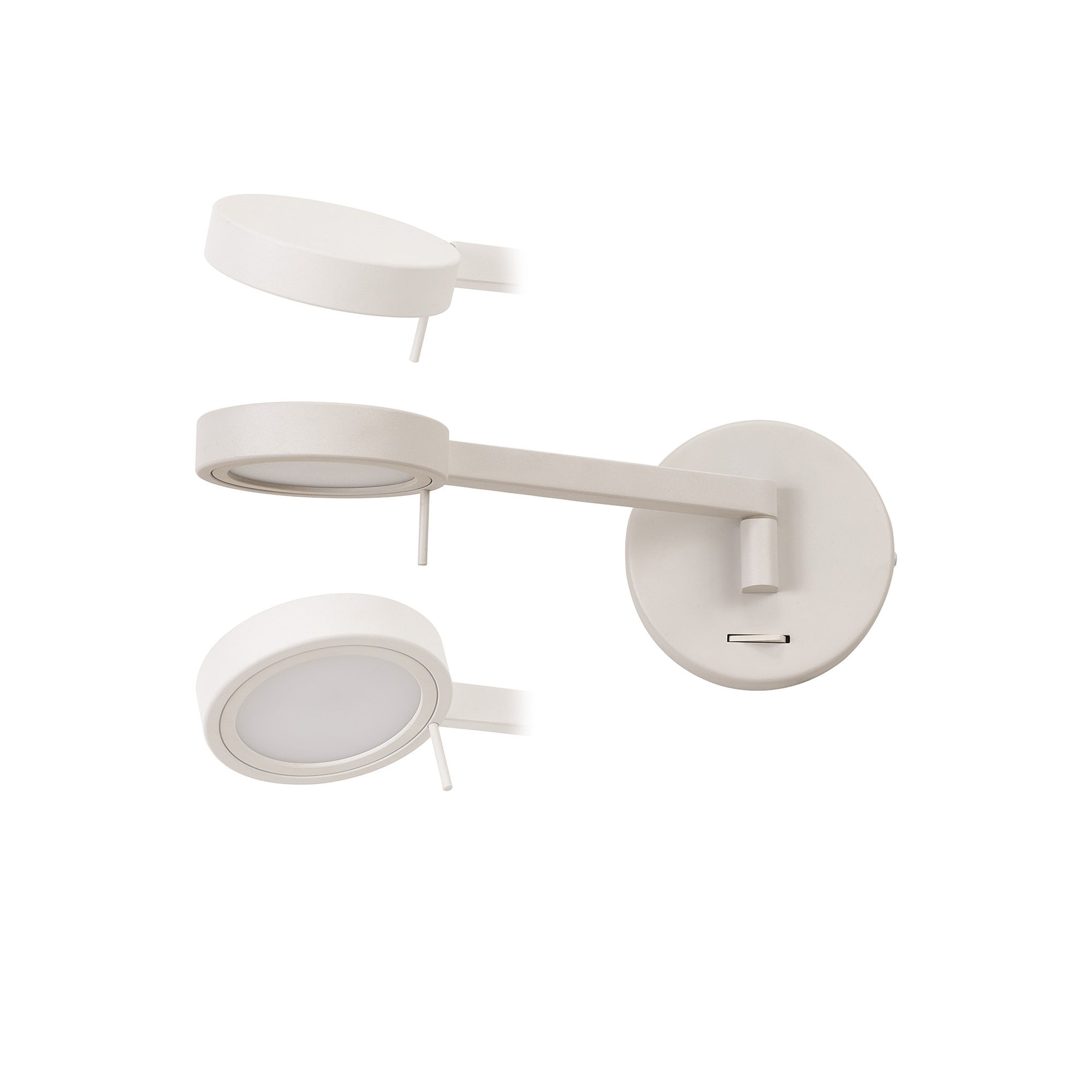 NL77969 Burlon Adjustable Wall Lamp / Reader LED Sand White