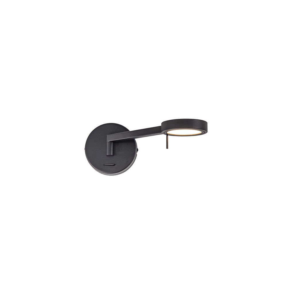 NL77979 Burlon Adjustable Wall Lamp / Reader LED Sand Black