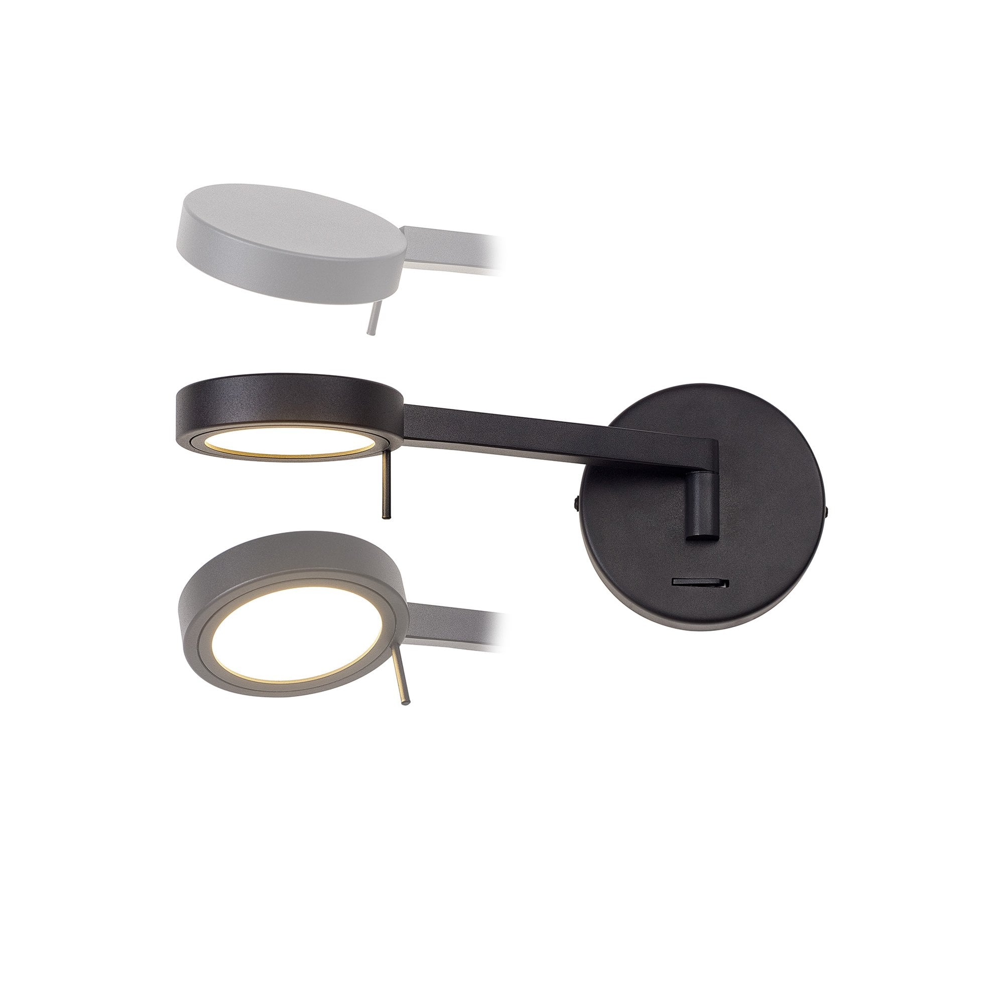 NL77979 Burlon Adjustable Wall Lamp / Reader LED Sand Black