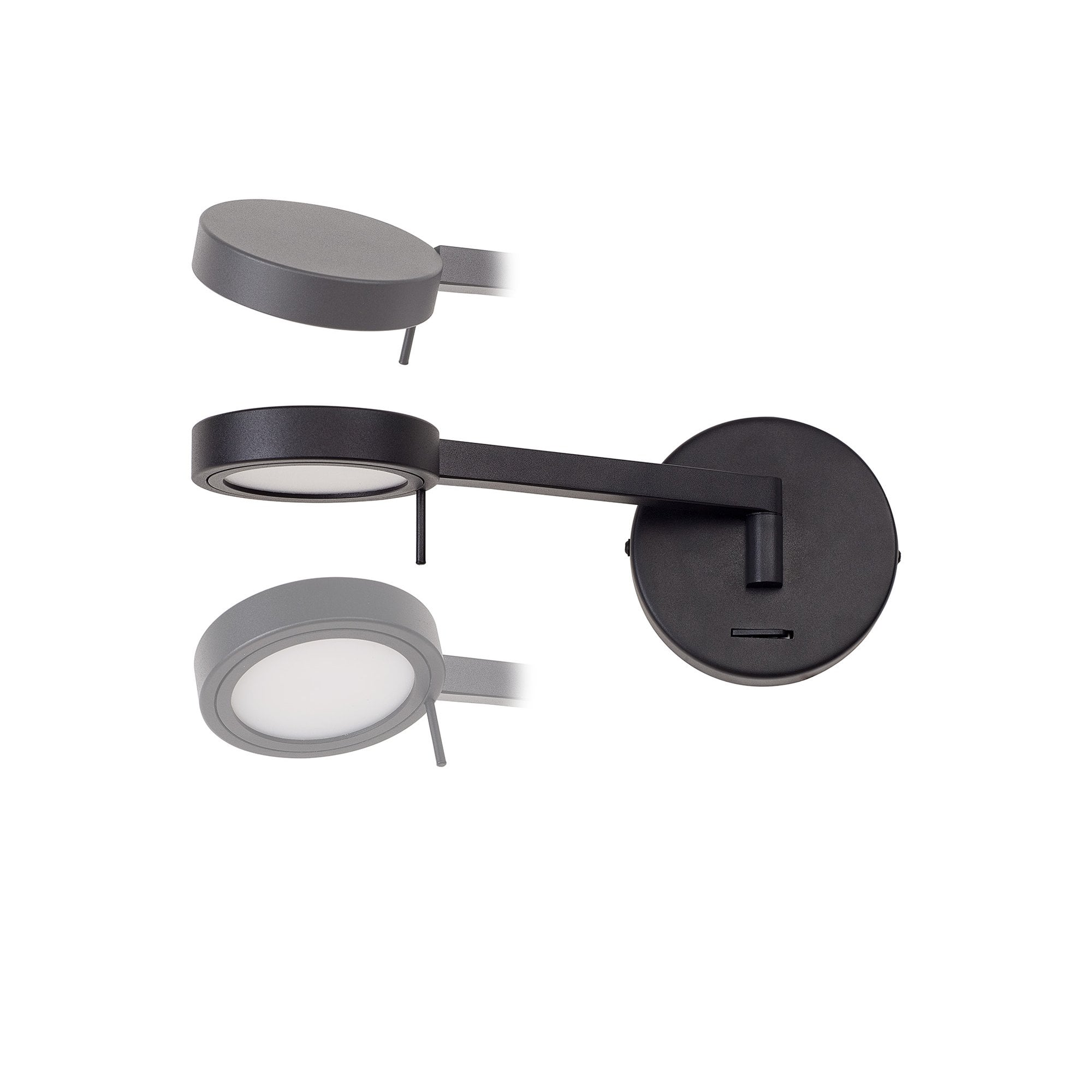 NL77979 Burlon Adjustable Wall Lamp / Reader LED Sand Black