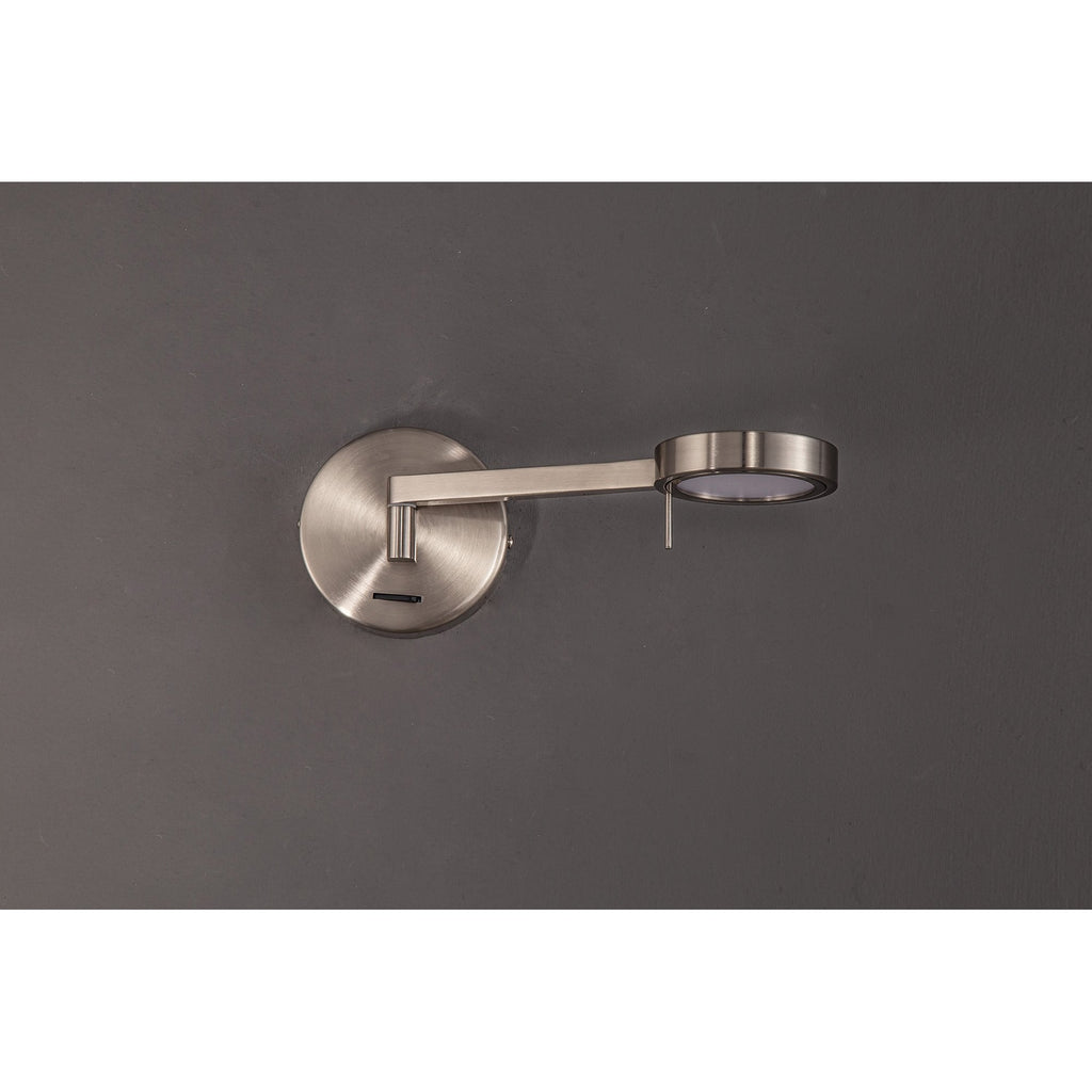 NL77989 Burlon Adjustable Wall Lamp / Reader LED Satin Nickel