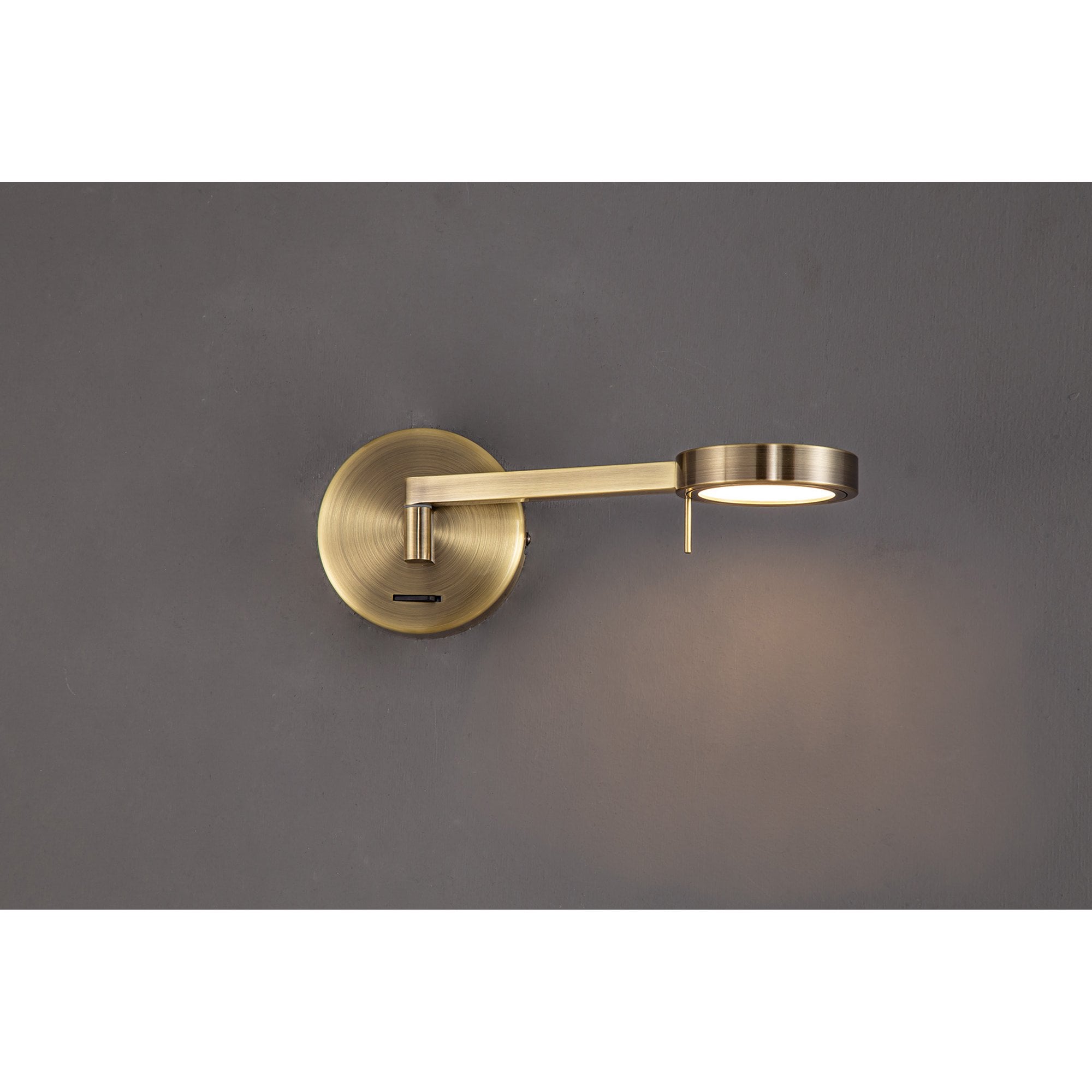NL77999 Burlon Swing Arm Wall Lamp / Reader LED Antique Brass