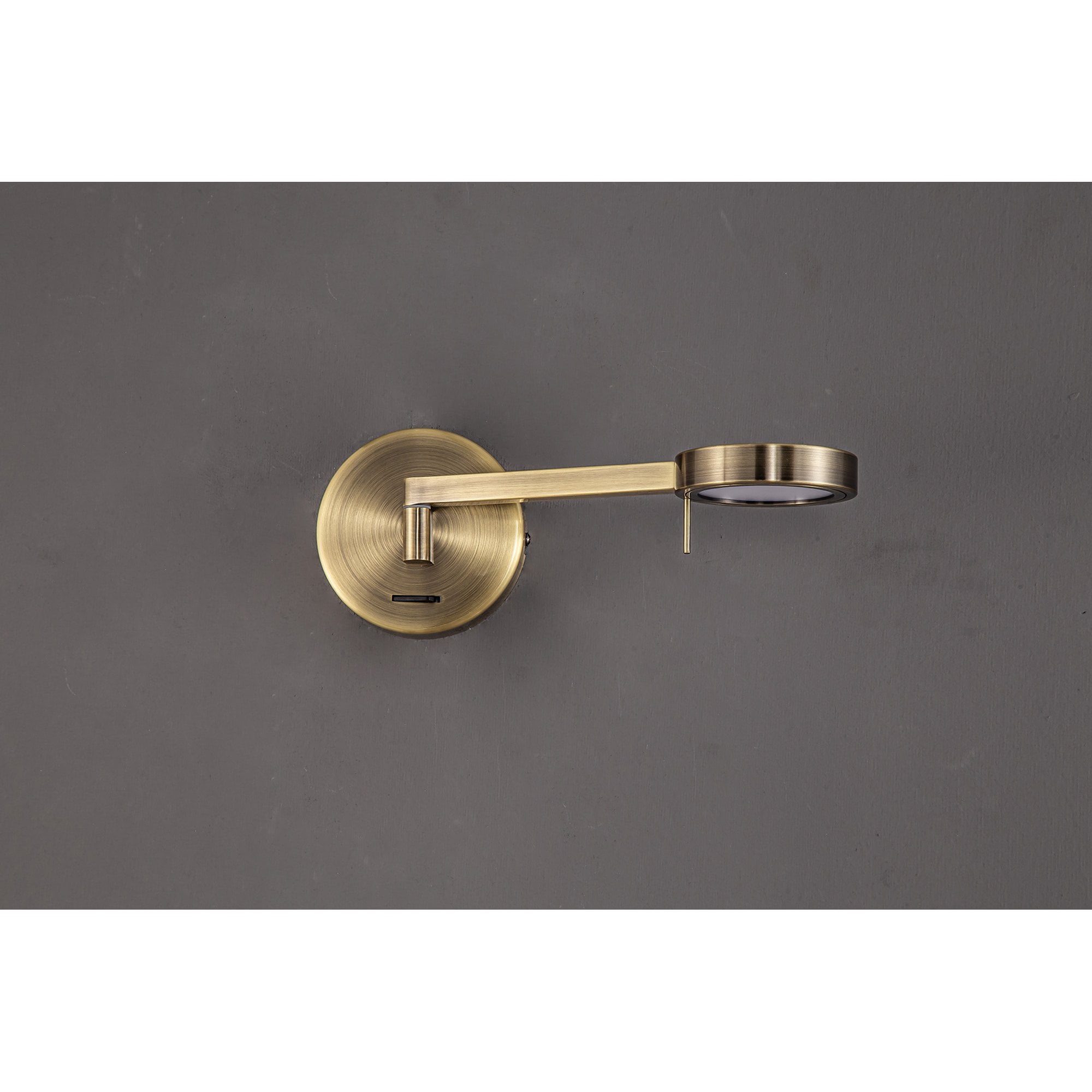 NL77999 Burlon Swing Arm Wall Lamp / Reader LED Antique Brass