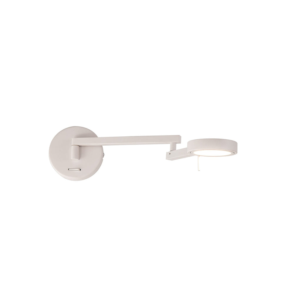 NL78009 Burlon Adjustable Swing Arm Wall Lamp / Reader LED Sand White