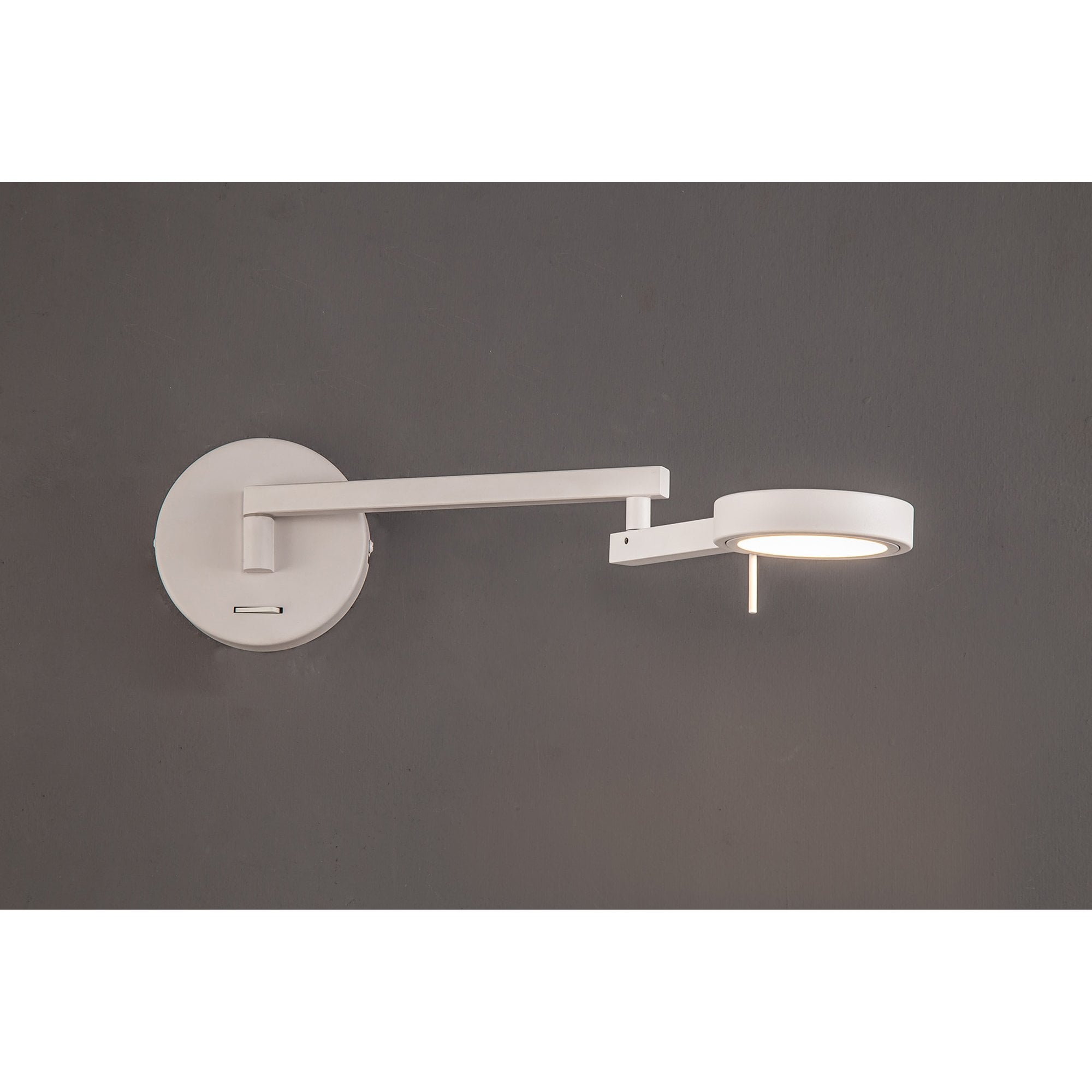 NL78009 Burlon Adjustable Swing Arm Wall Lamp / Reader LED Sand White