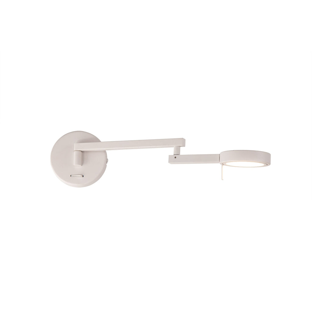 NL78009 Burlon Adjustable Swing Arm Wall Lamp / Reader LED Sand White