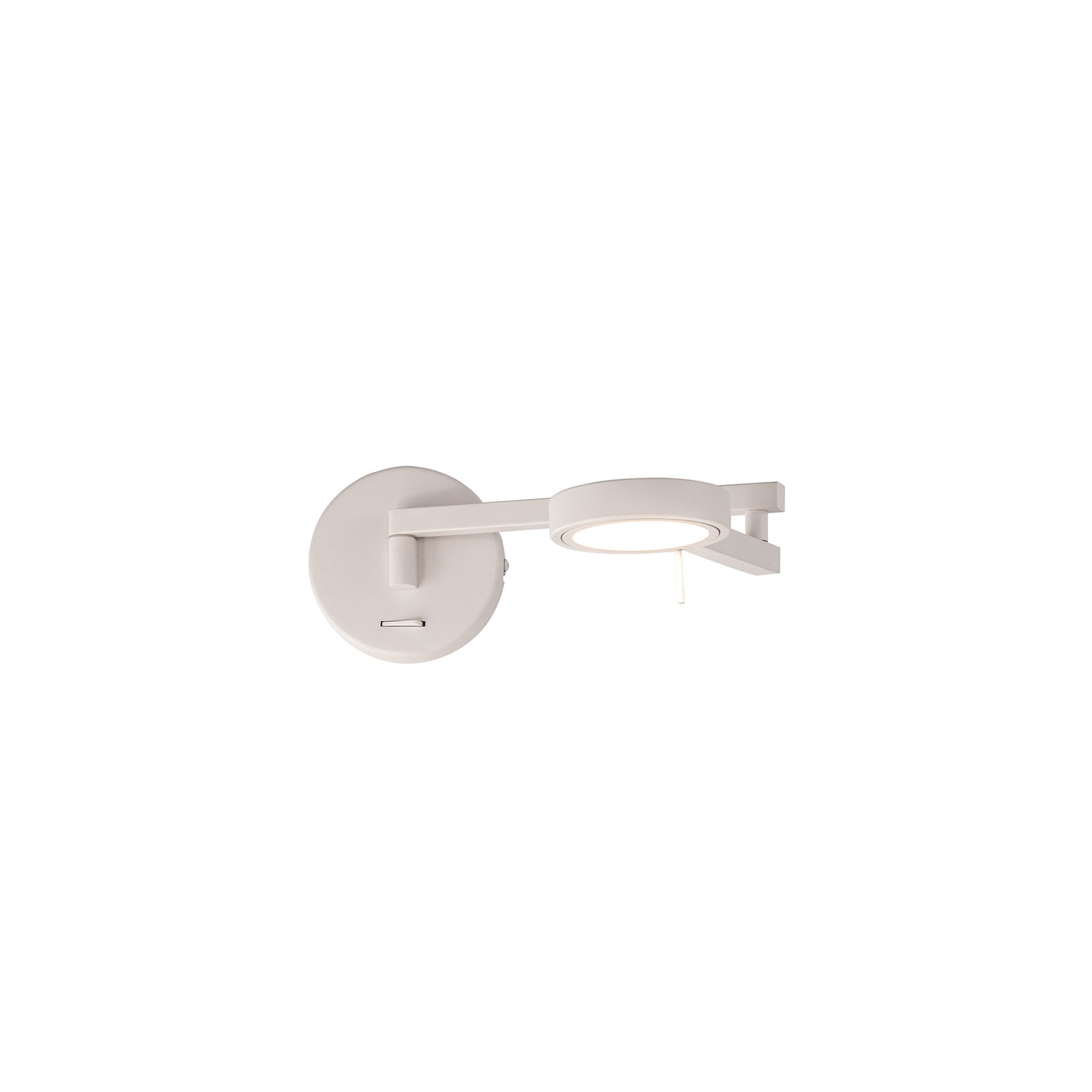 NL78009 Burlon Adjustable Swing Arm Wall Lamp / Reader LED Sand White