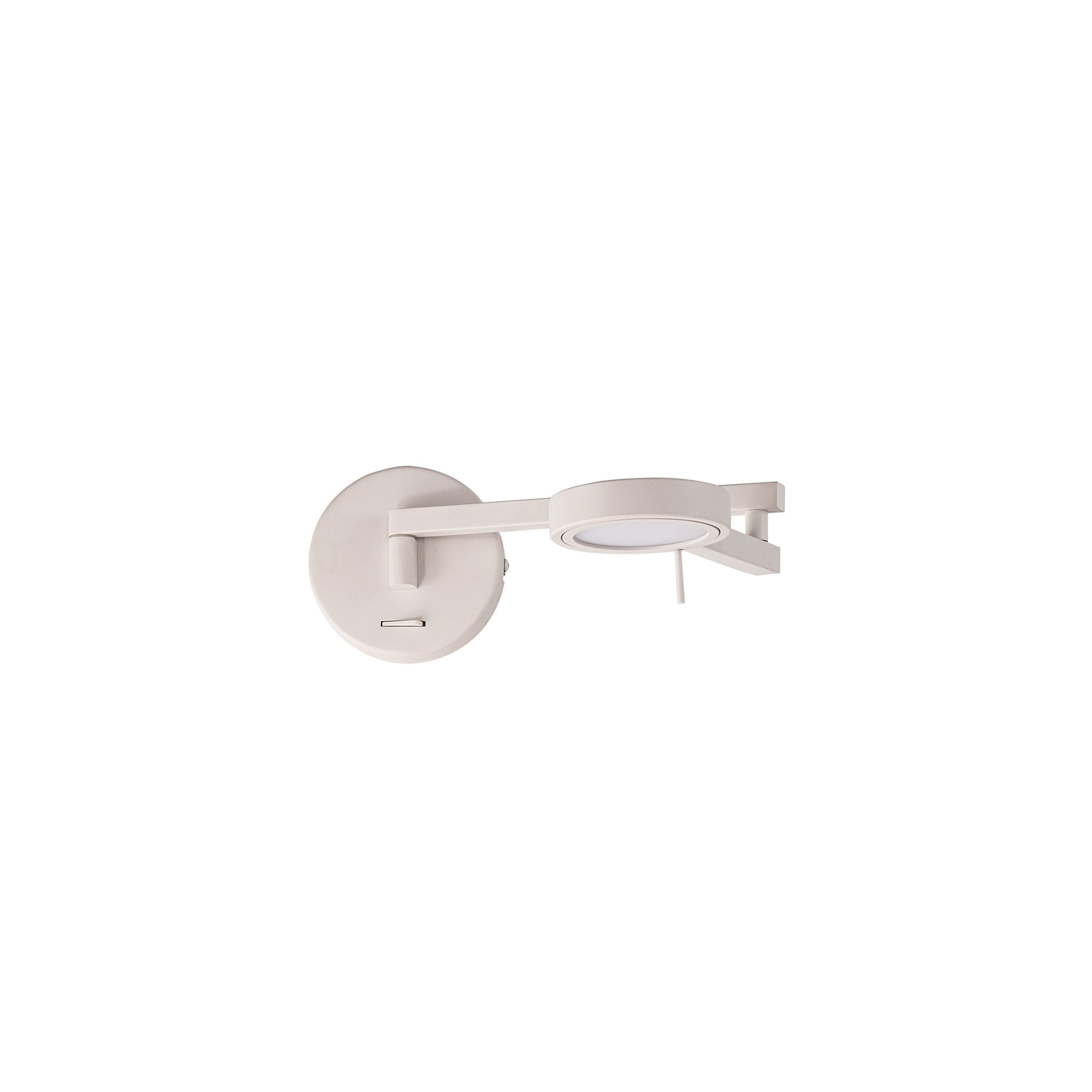 NL78009 Burlon Adjustable Swing Arm Wall Lamp / Reader LED Sand White