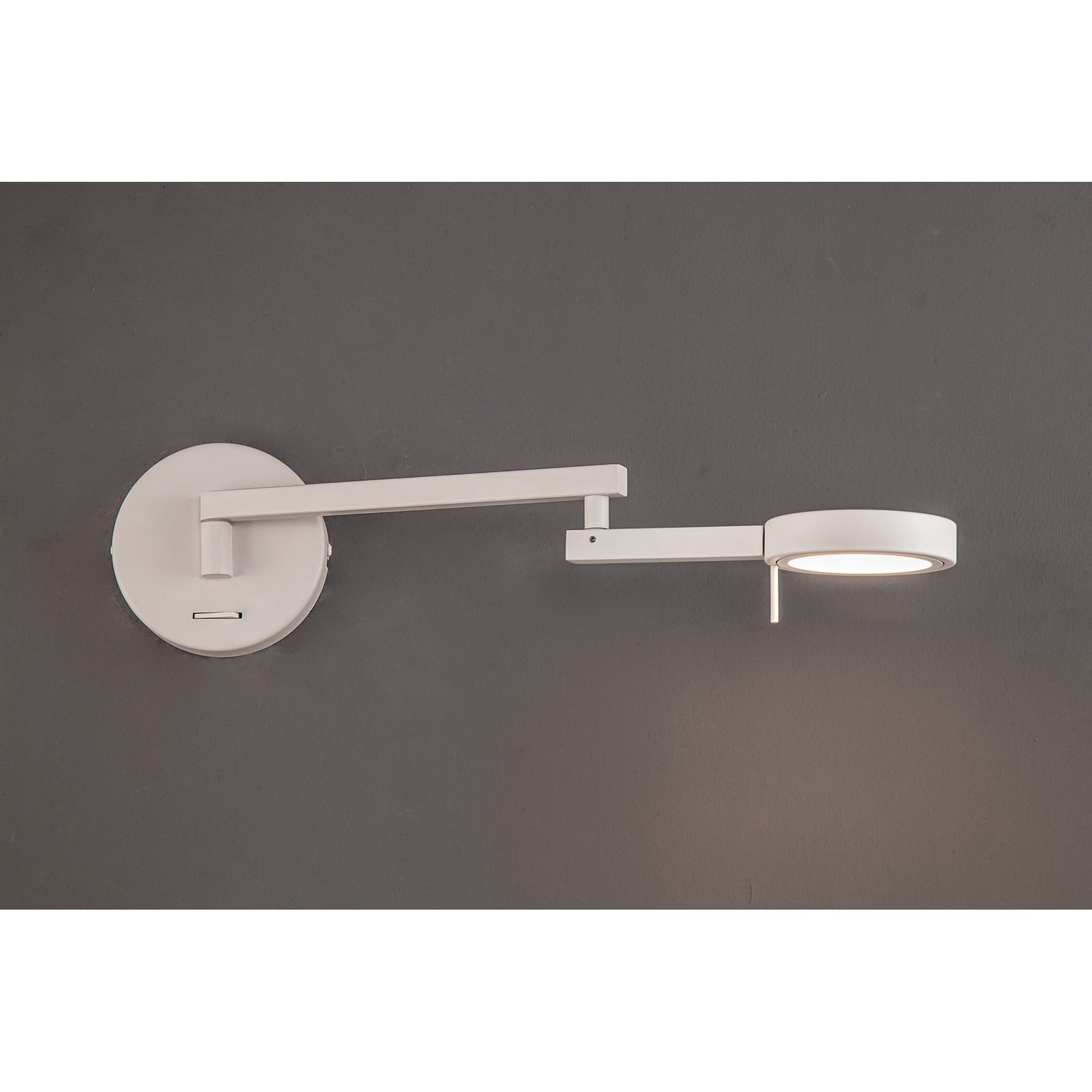 NL78009 Burlon Adjustable Swing Arm Wall Lamp / Reader LED Sand White