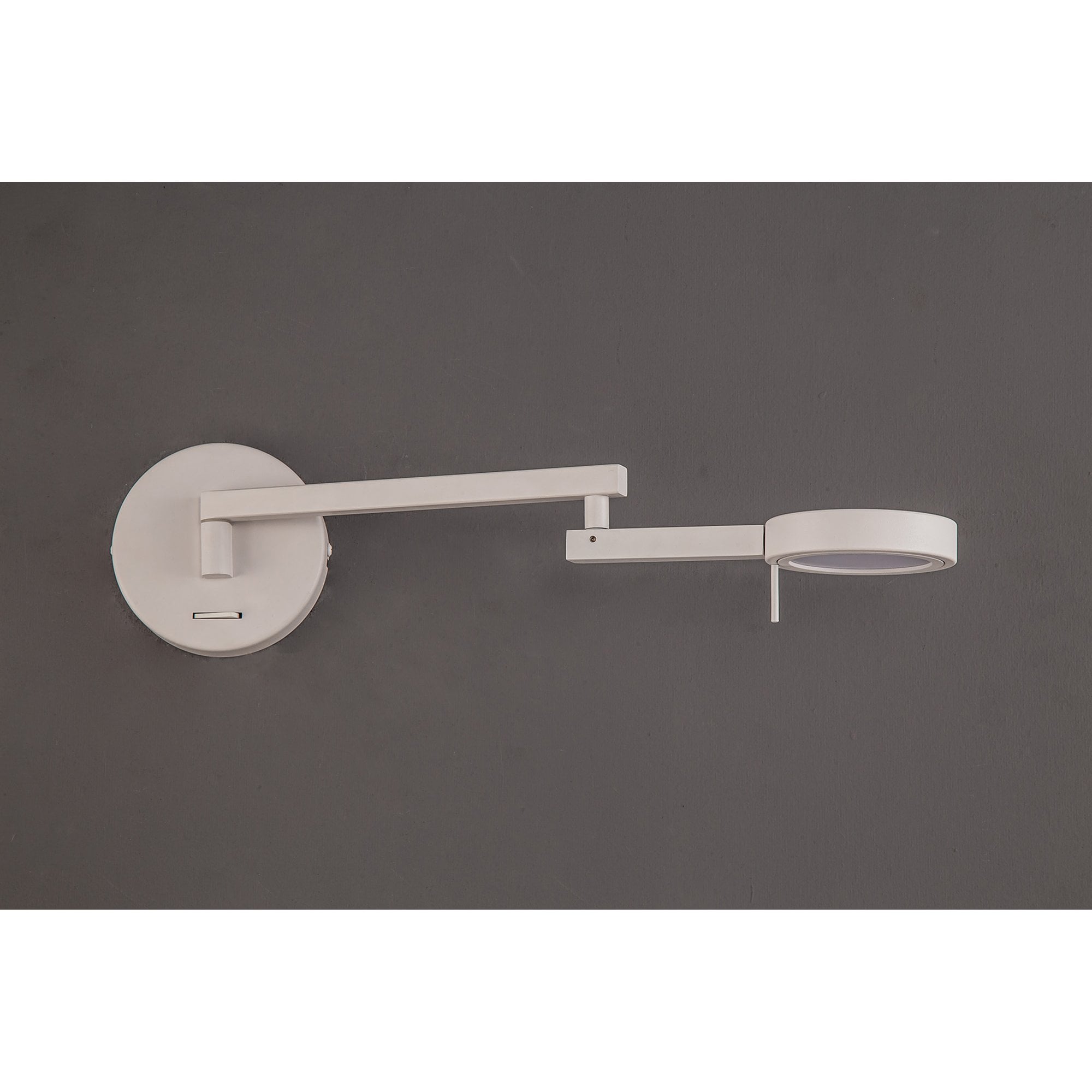 NL78009 Burlon Adjustable Swing Arm Wall Lamp / Reader LED Sand White